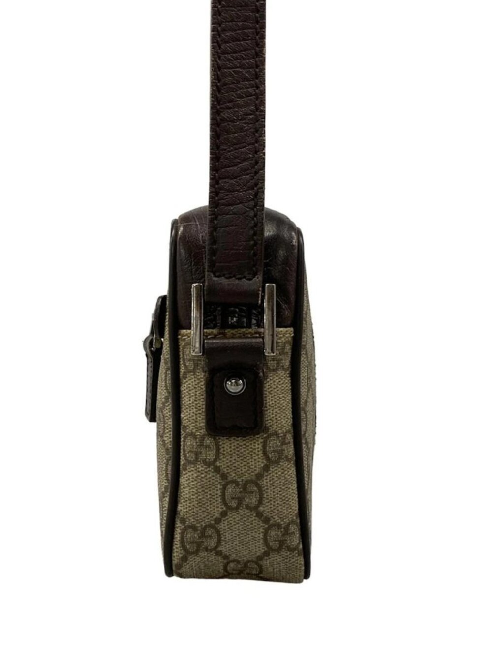 GUCCI GG Plus/GG Supreme/Sherry (Web) 162910 Dark Brown Red Multi PVC Leather - Picture 2 of 15